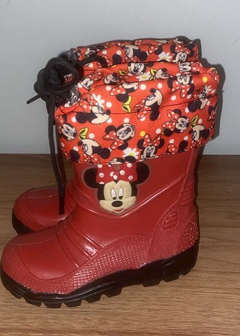 Kız Çocuk Kırmızı Minnie Desenli Bot Çizme - Görsel 3