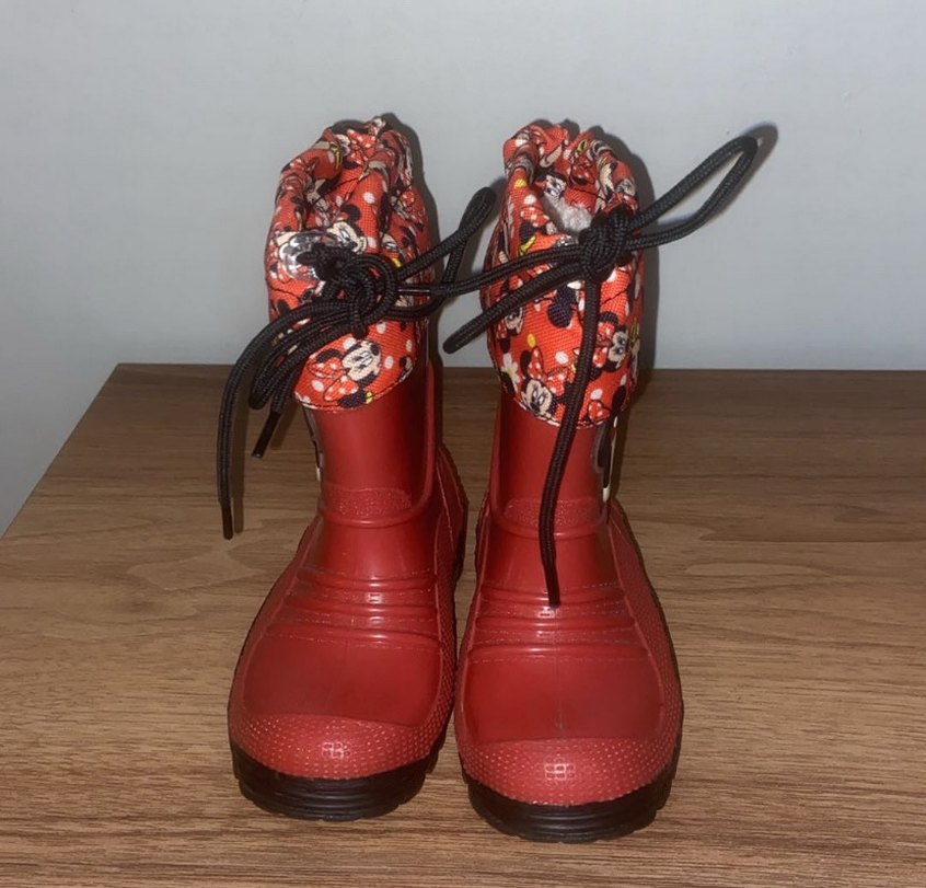 Kız Çocuk Kırmızı Minnie Desenli Bot Çizme - Görsel 2