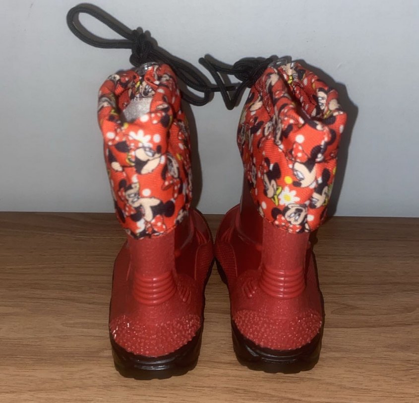Kız Çocuk Kırmızı Minnie Desenli Bot Çizme - Görsel 4