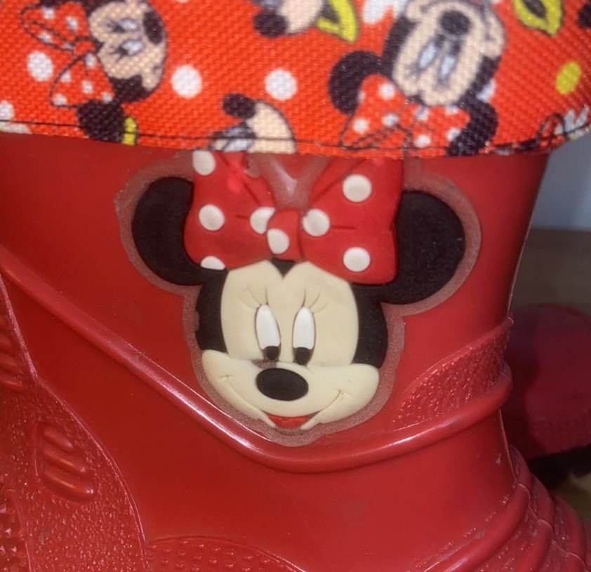 Kız Çocuk Kırmızı Minnie Desenli Bot Çizme - Görsel 5