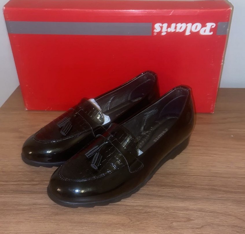 Kadın Siyah Rugan Tokalı Ayakkabı - Görsel 3