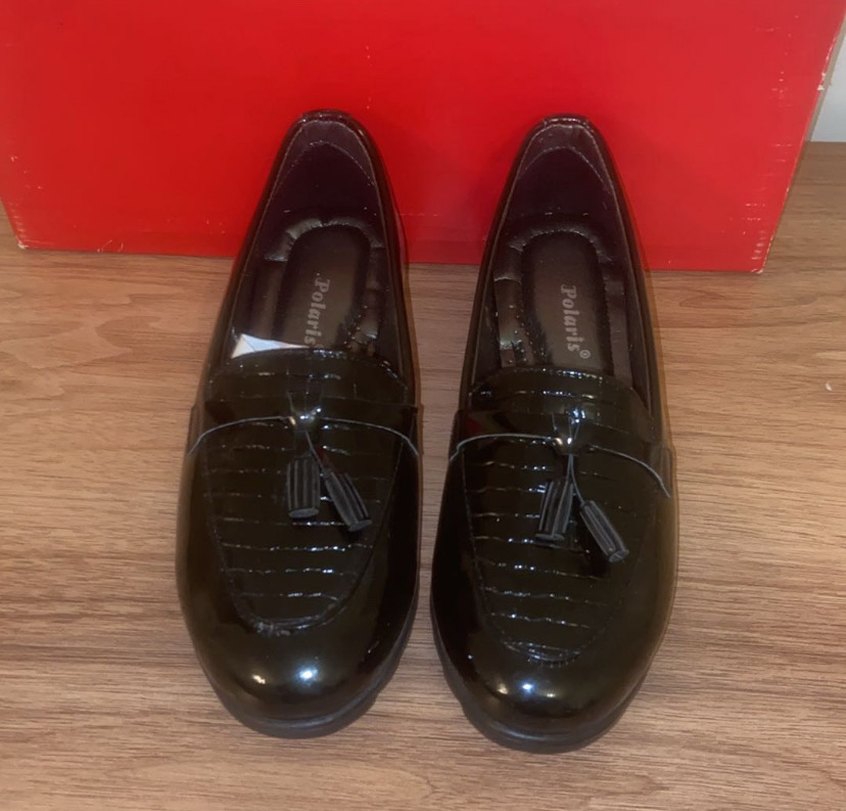 Kadın Siyah Rugan Tokalı Ayakkabı - Görsel 2