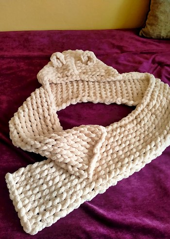 örgü atkı şal kulaklı - Görsel 2