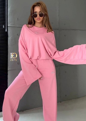 Siyah Uzun Kollu Mini Kadın Eşofman Takımı - Görsel 10