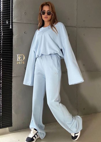 Siyah Uzun Kollu Mini Kadın Eşofman Takımı - Görsel 6