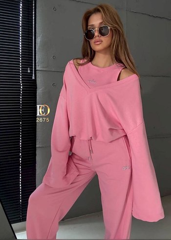 Siyah Uzun Kollu Mini Kadın Eşofman Takımı - Görsel 11