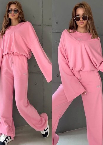 Siyah Uzun Kollu Mini Kadın Eşofman Takımı - Görsel 3