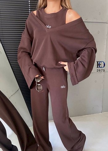 Siyah Uzun Kollu Mini Kadın Eşofman Takımı - Görsel 5