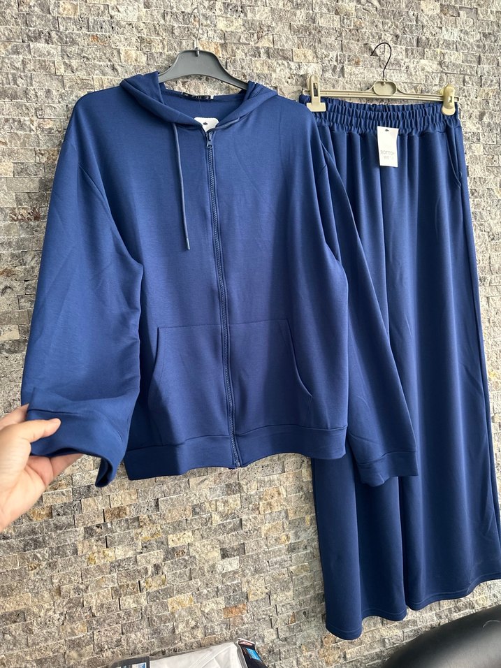 Kadın Lacivert Rahat Kesim Eşofman Takımı - Görsel 2