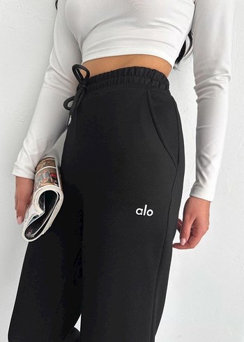 Beyaz Pamuklu Salaş Kadın Eşofman Altı - Görsel 3