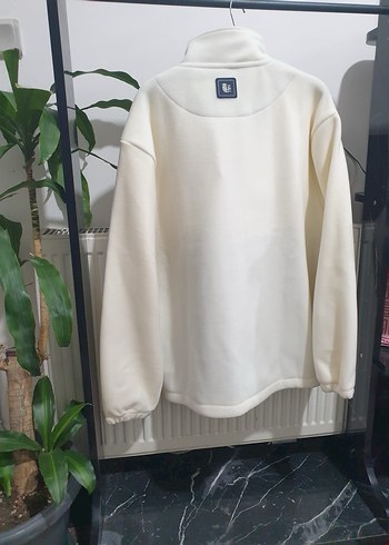 Yarım Fermuarlı Beyaz Kadın Sweatshirt - Görsel 6
