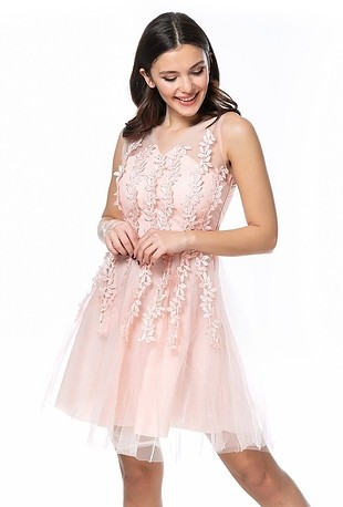 somon / pembe gupurlu elbise