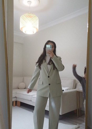 Pastel yeşil Midi Kadın Takım Elbise - Görsel 2