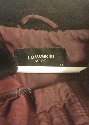 bordo Kürklü Kadın Günlük Mont - Görsel 2