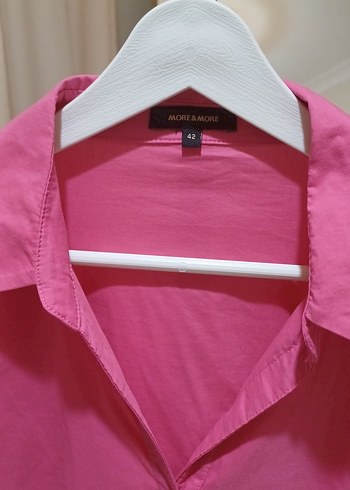 Pembe Düğmeli Uzun Kollu Kadın Gömlek - Görsel 2