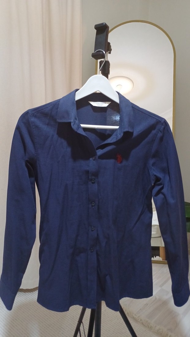 Lacivert Kadın Uzun Kollu Gömlek - Görsel 2