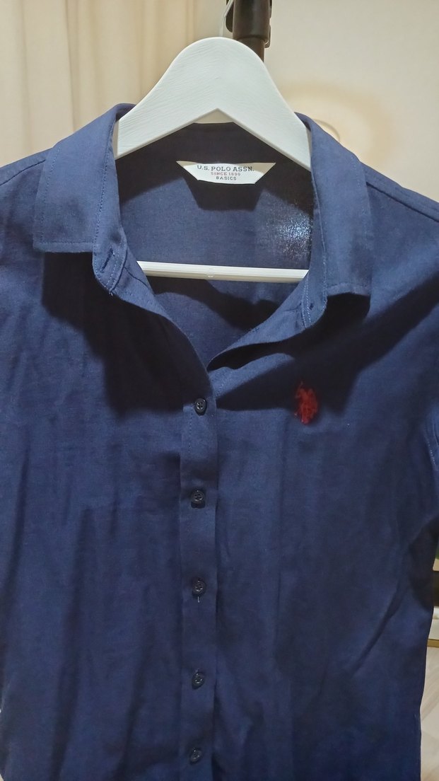 Lacivert Kadın Uzun Kollu Gömlek - Görsel 3