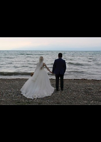 Dantel Detaylı Uzun Kollu A Kesim Gelinlik - Görsel 2