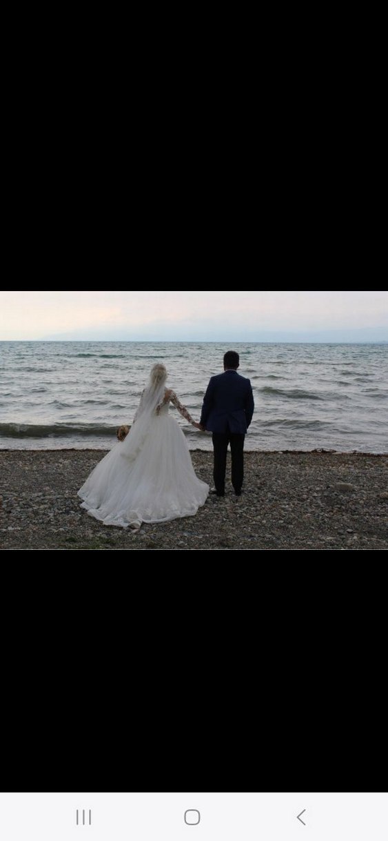 Dantel Detaylı Uzun Kollu A Kesim Gelinlik - Görsel 2