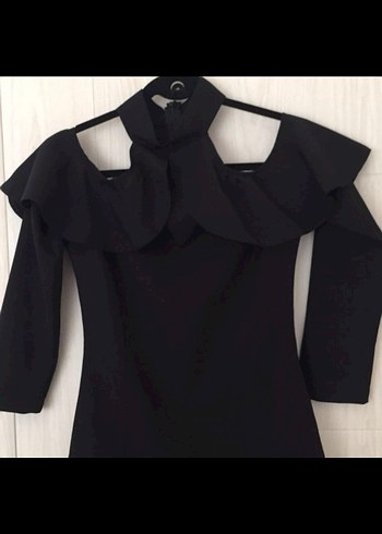 Uzun Kollu Siyah Gotik Akşam Elbisesi - Görsel 2