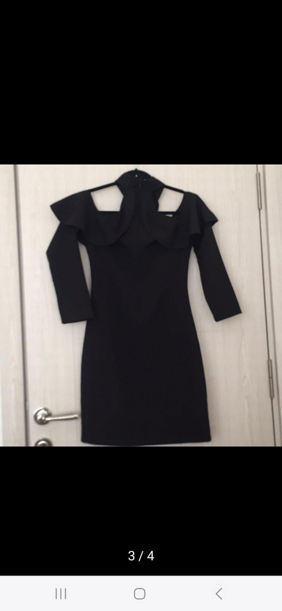 Uzun Kollu Siyah Gotik Akşam Elbisesi - Görsel 3