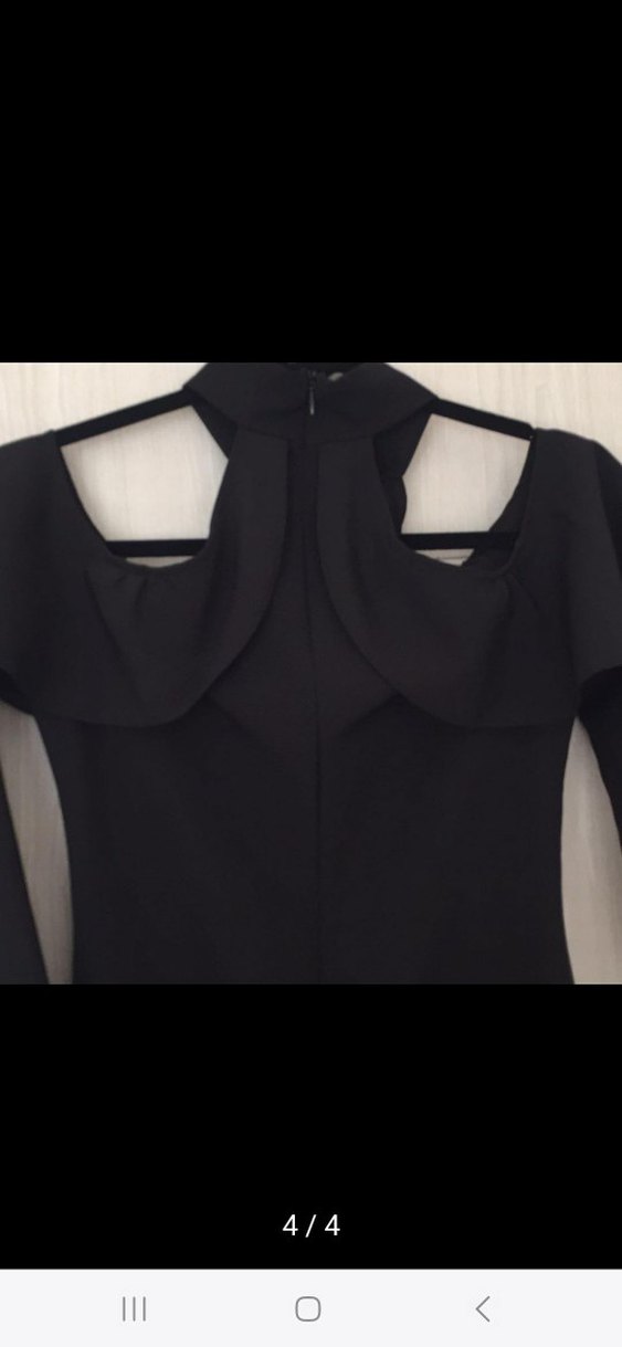 Uzun Kollu Siyah Gotik Akşam Elbisesi - Görsel 4