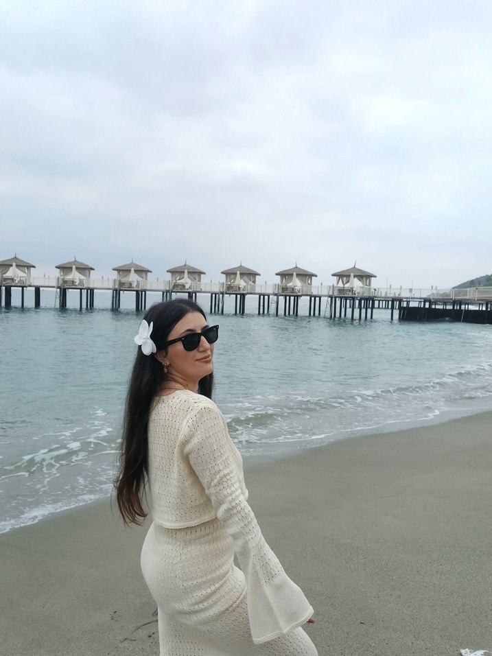 mai ajur tasarımlı astarsız crop üst etek takım - Görsel 4