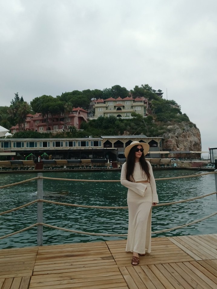 mai ajur tasarımlı astarsız crop üst etek takım - Görsel 3