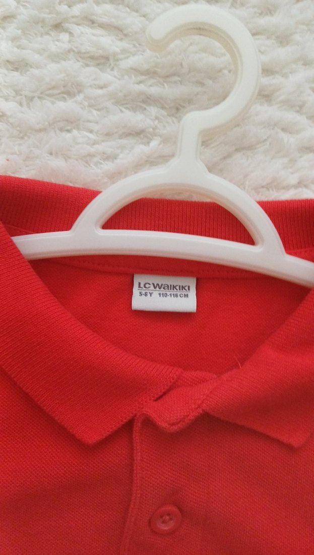 Çocuk Kırmızı Uzun Kollu Polo Tişört - Görsel 2