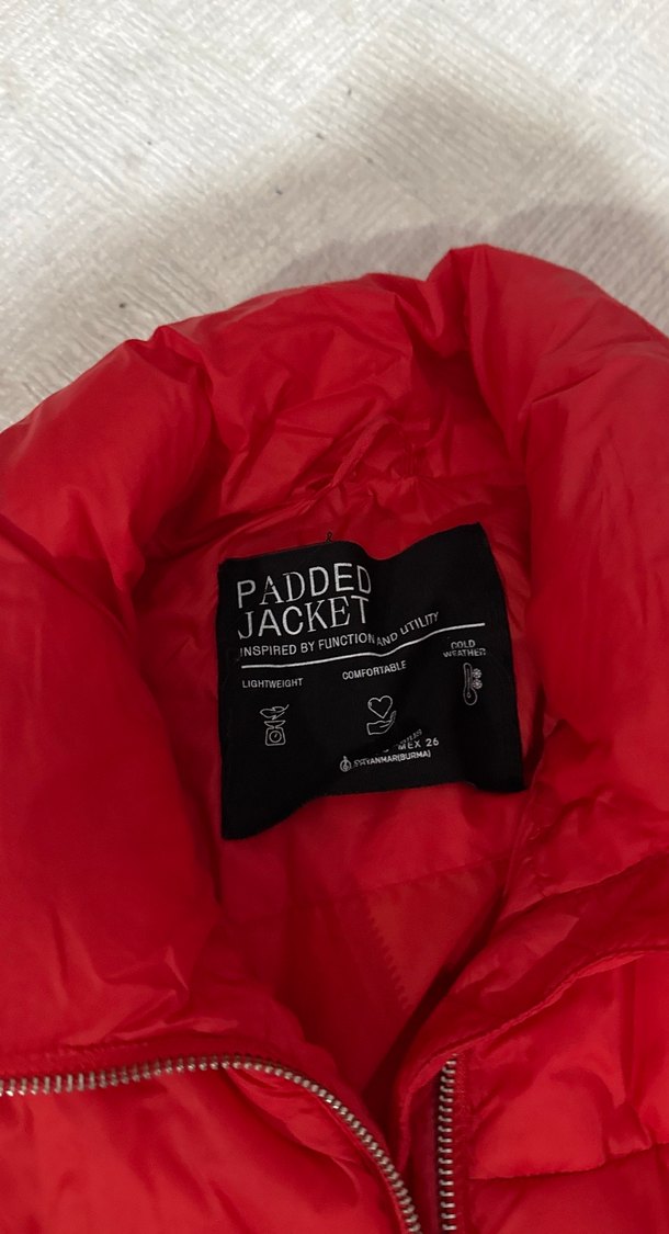 Kırmızı Fermuarlı Kadın Kışlık Mont - Görsel 3
