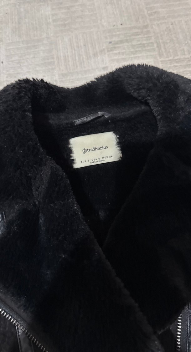 Siyah Süet Kürklü Biker Ceket - Görsel 3