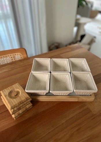 Bambu Kapaklı Bej Kahvaltılık Seti - Görsel 3