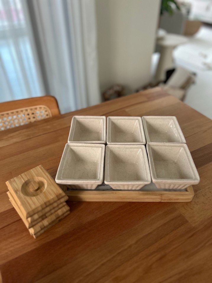 Bambu Kapaklı Bej Kahvaltılık  Seti - Görsel 3