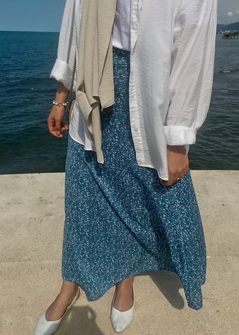 Tesettür Çiçekli Etek - Görsel 3