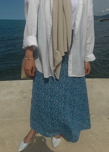 Tesettür Çiçekli Etek - Görsel 4