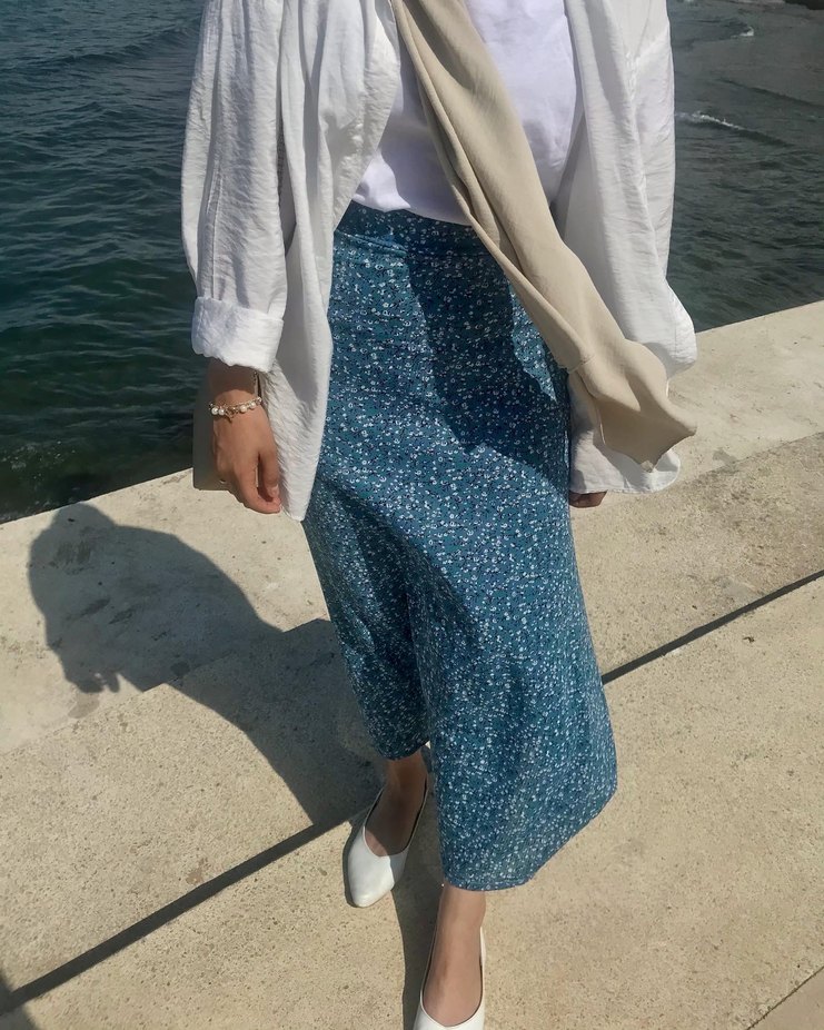 Tesettür Çiçekli Etek - Görsel 2