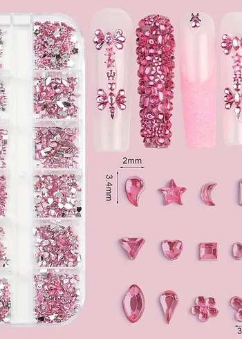 Beden Pastel Pembe Tırnak Süsleri Seti