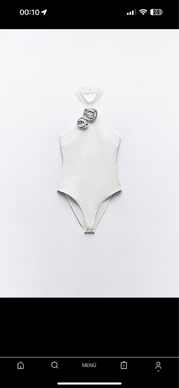 Zara parlak taşlı halter yaka body