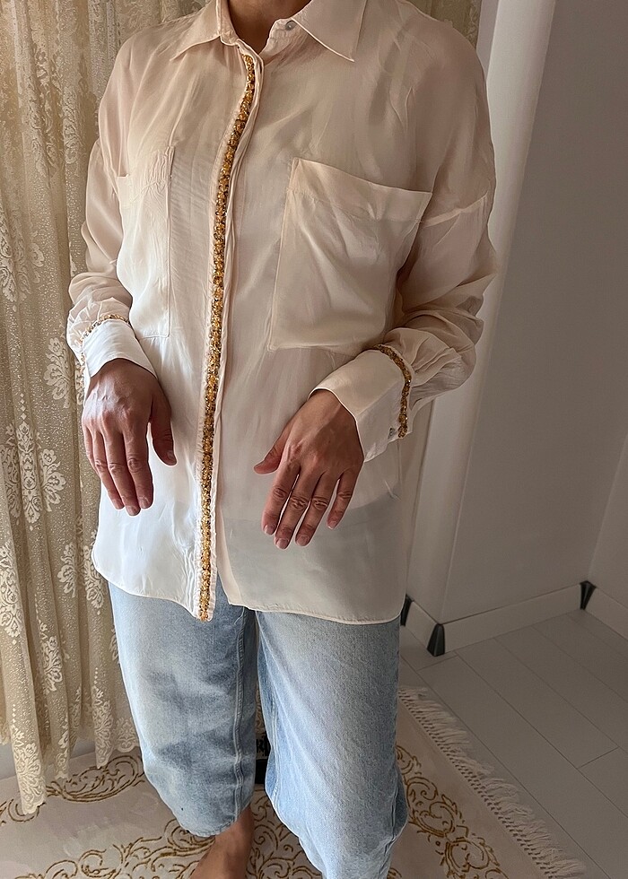 Zara şifon gömlek - Görsel 2