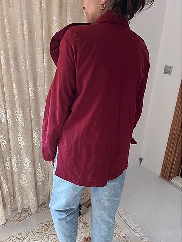 38 Beden bordo Renk Gömlek