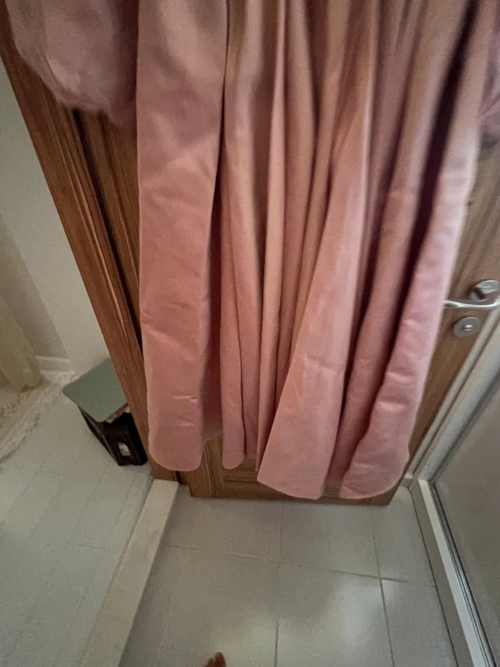 Pembe Vintage Uzun Kollu Abiye Elbise - Görsel 4