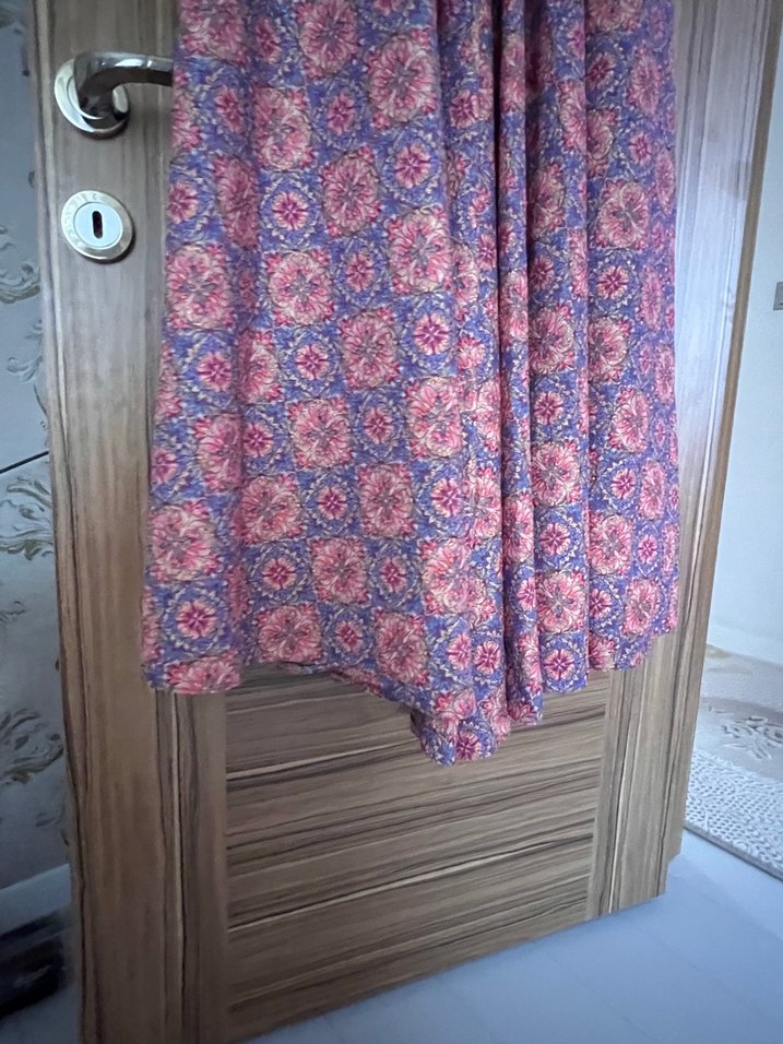 Bohem Çok Renkli Uzun Kollu Uzun Elbise - Görsel 4