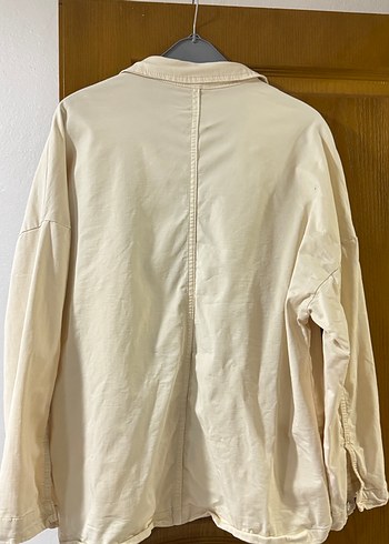 Bej Düğmeli Keten Gömlek - Görsel 3