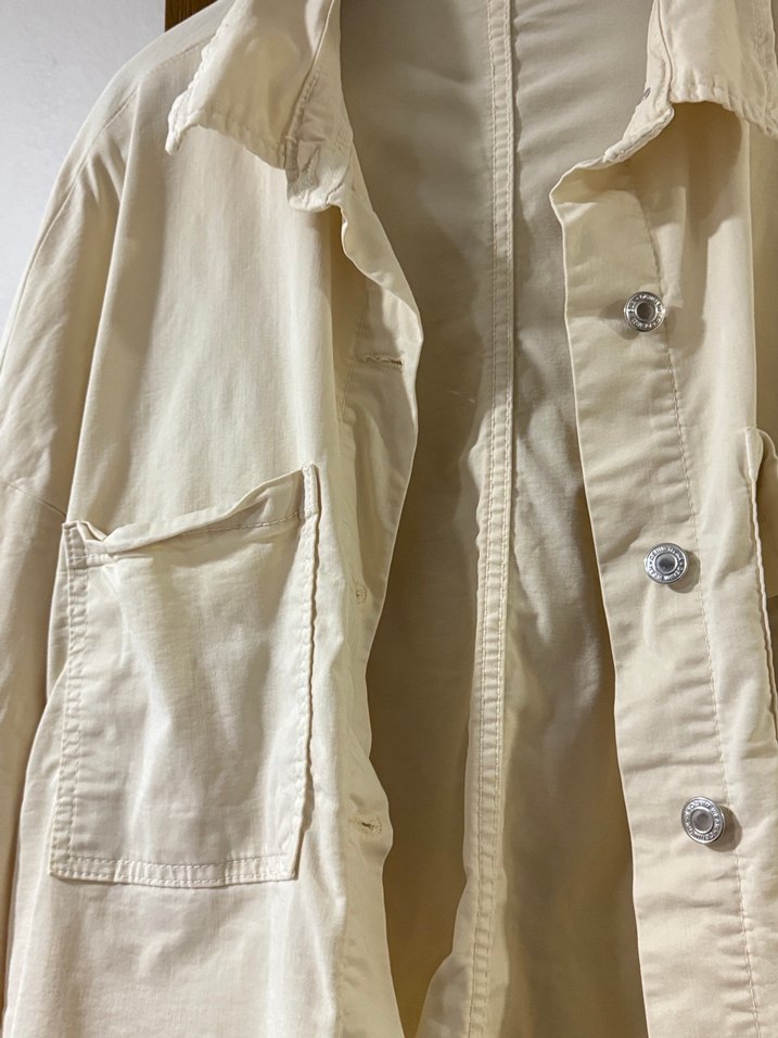 Bej Düğmeli Keten Gömlek - Görsel 2