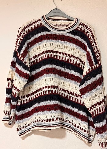 Bohem Çok Renkli Örgü Kadın Kazak - Görsel 3