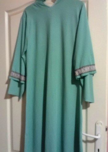 Nakışlı Turkuaz Uzun Kadın Hırka - Görsel 2