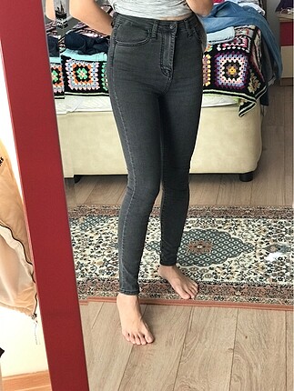 Yüksek Bel Füme Jean