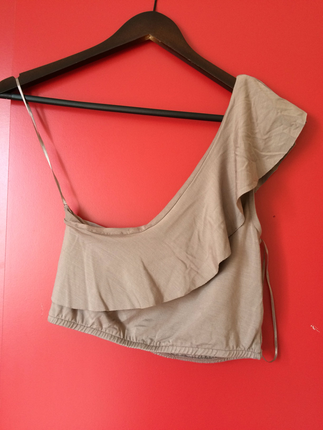 s Beden vizon rengi crop top