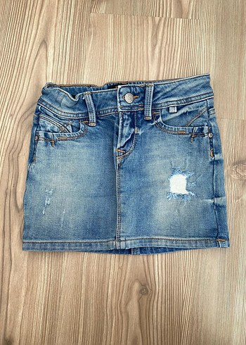 Kız Çocuk Mavi Jean Mini Etek