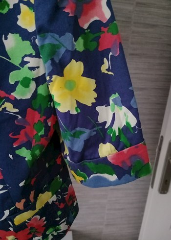 Çiçek Desenli ceyrek Kol Mini Blazer - Görsel 5